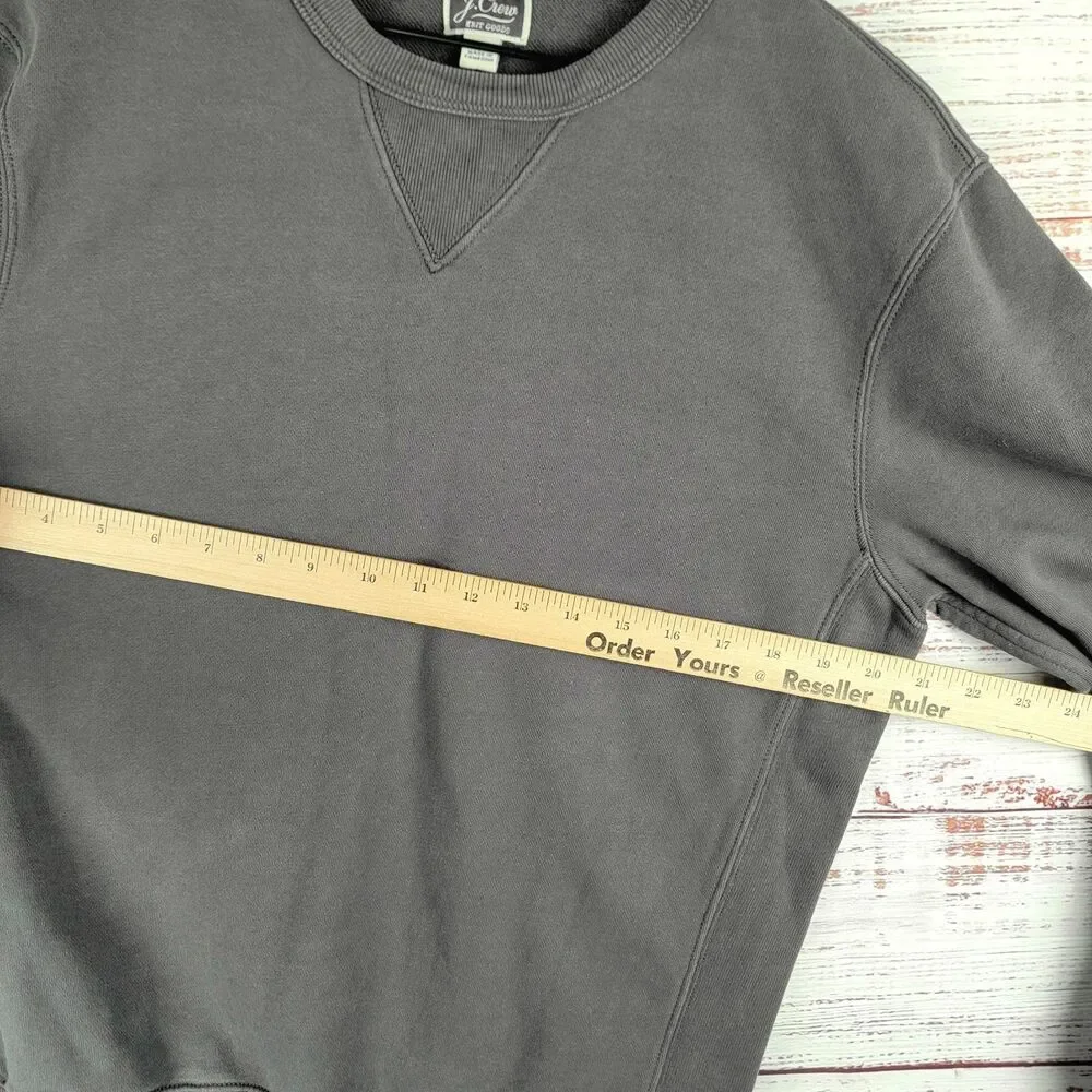 J.Crew Sweatshirt Mens Sz S Gray Garment-Dyed French Terry Crewneck Pullover